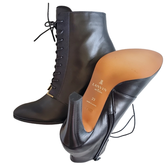 NWOB Lanvin En Blue Lace Up Granny Boots (JP 23/US6) - Picture 5 of 5